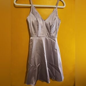 Vesper Satin Cami Skater Mini Dress in Dusky Lalic